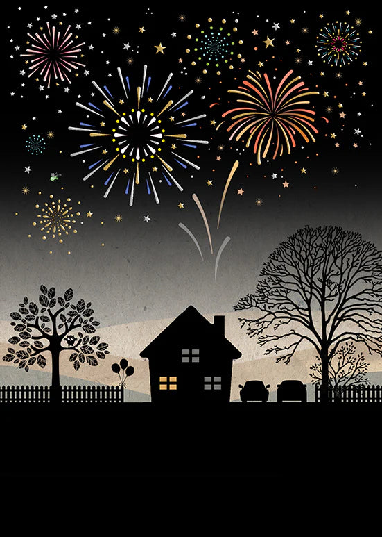Bug Art Fireworks Card