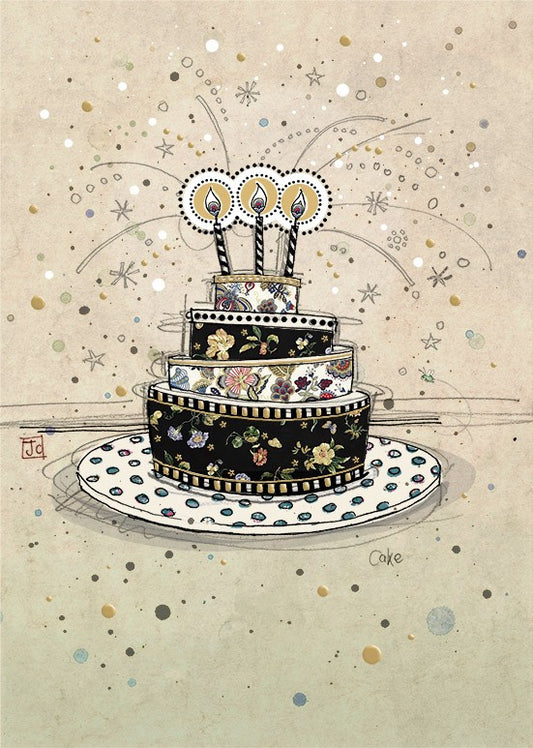 Bug Art Birthday Cake Card