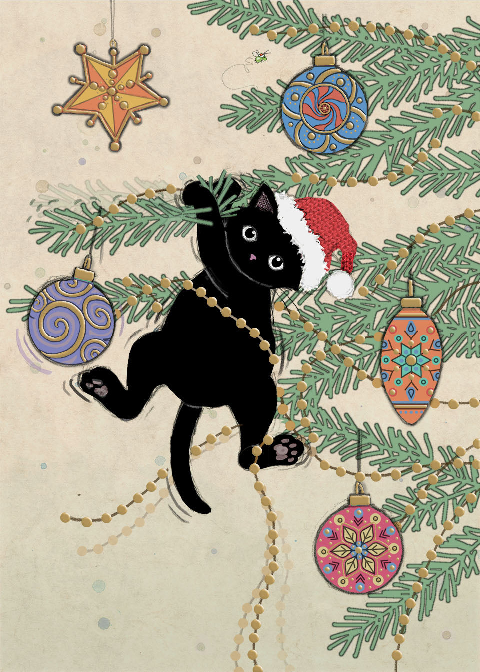 BA Christmas Kitty Card