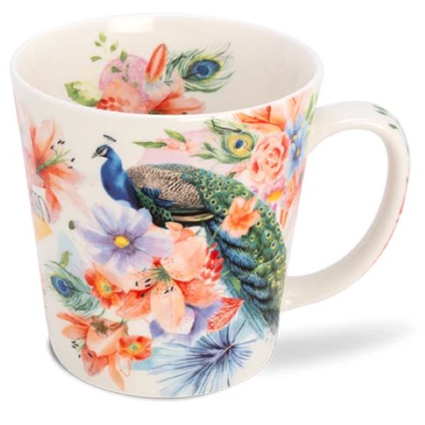 Mug Flowers & Peacock
