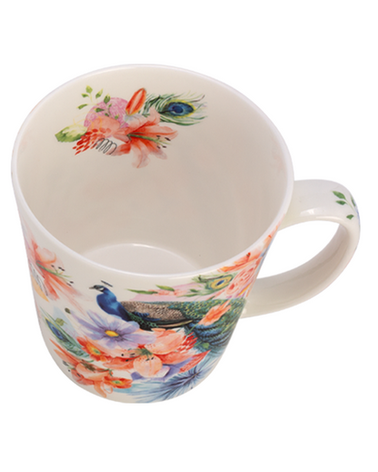 Mug Flowers & Peacock