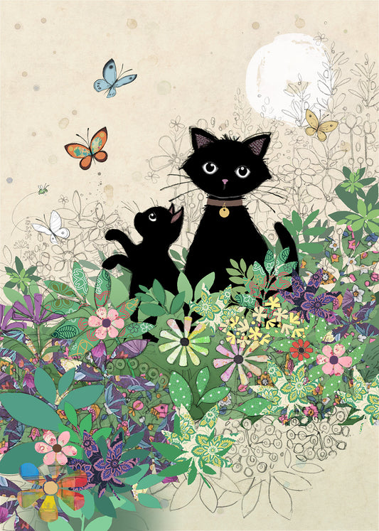 Bug Art Garden Kitties Card