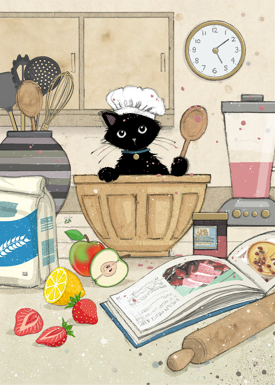 Bug Art Chef Kitty Card