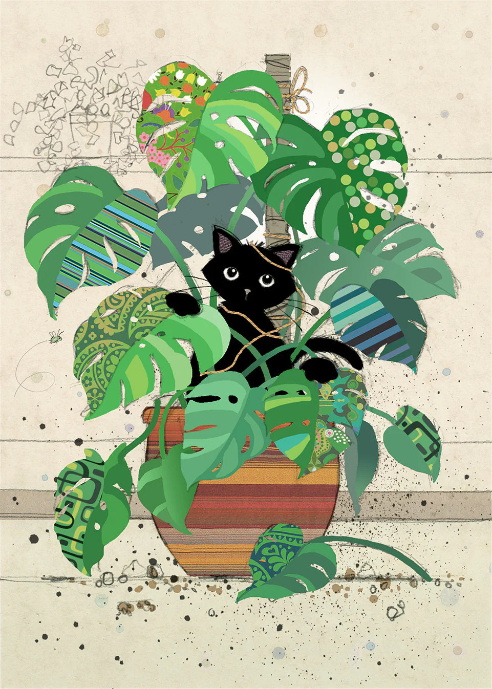 Bug Art Recycled Bag Monstera Kitty