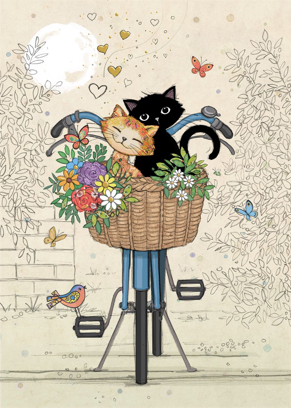 Bug Art Bike Kitties Card