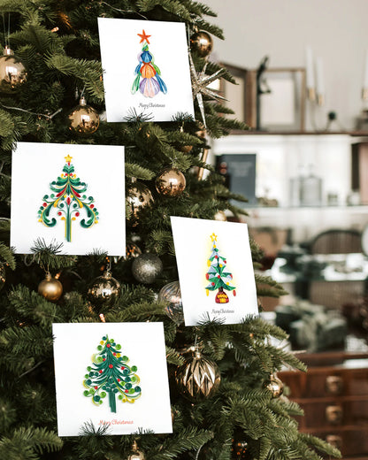 Quilled Christmas Tree Greeting Card