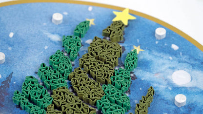 Quilled Ice Skating Scene Greeting Card