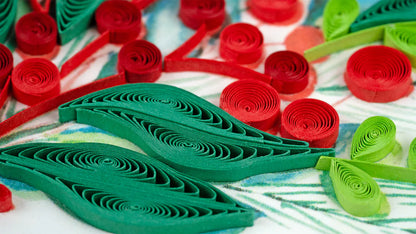 Quilled Holly Berry Bunch Greeting Card