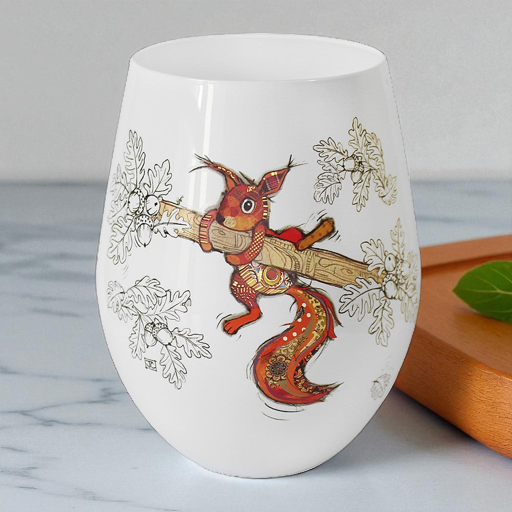Squirrel Stemless Glass