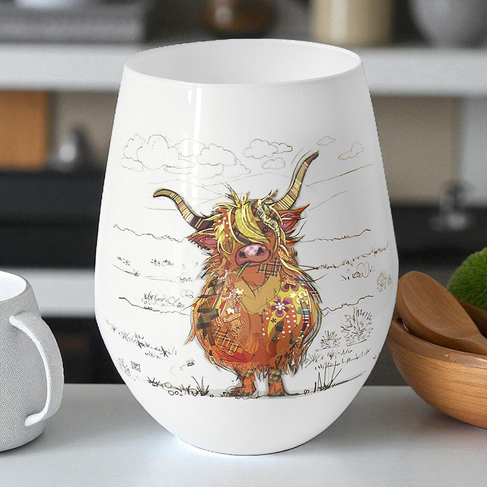 Highland Cow Stemless Glass