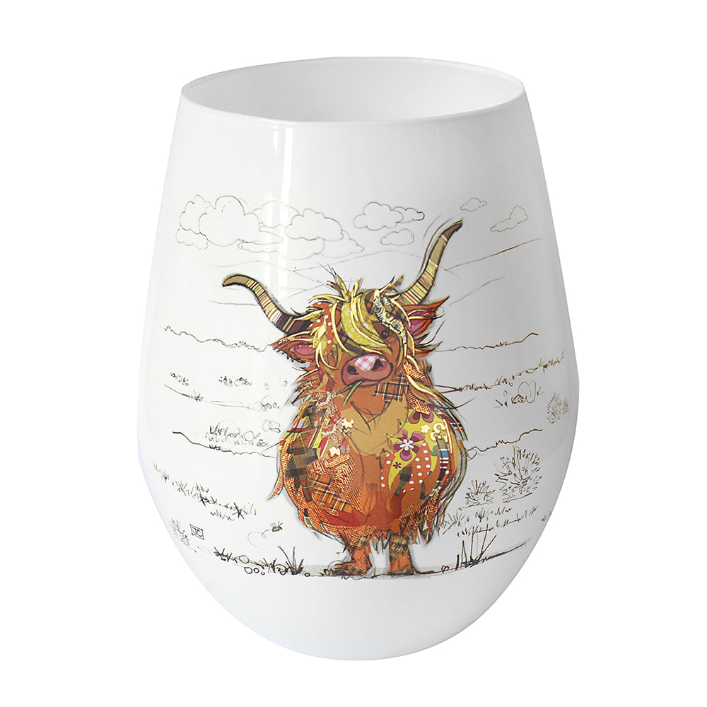 Highland Cow Stemless Glass