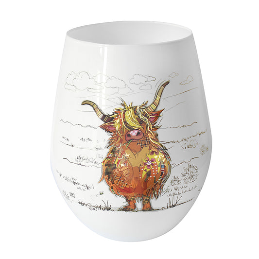 Highland Cow Stemless Glass