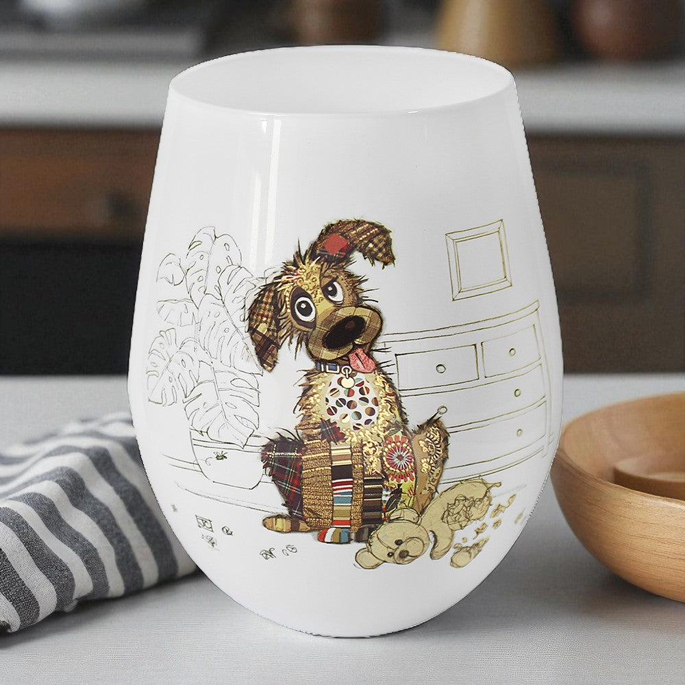 Dog Stemless Glass