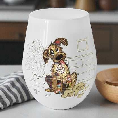 Dog Stemless Glass