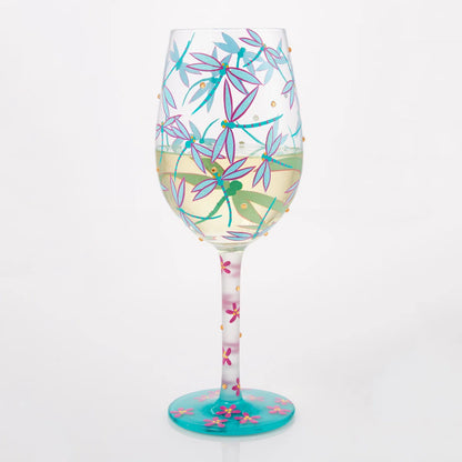 Dance of the Dragonflies Wine Glass