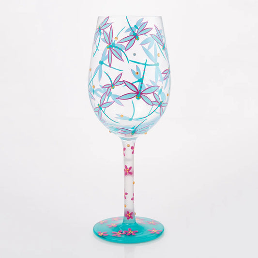 Dance of the Dragonflies Wine Glass