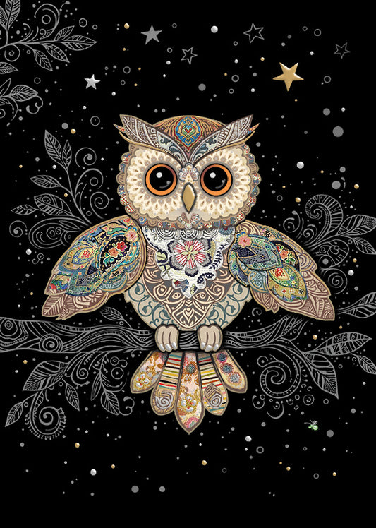Bug Art Patterned Owl Card