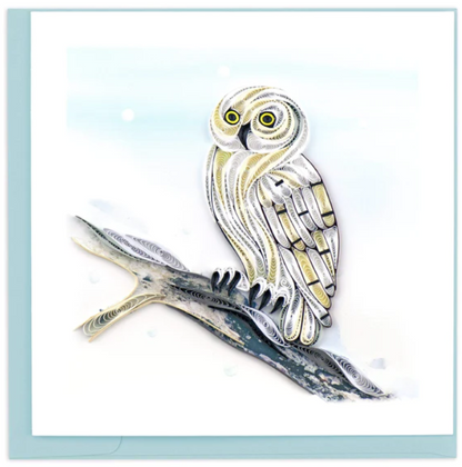 Quilled Snowy Owl Greeting Card