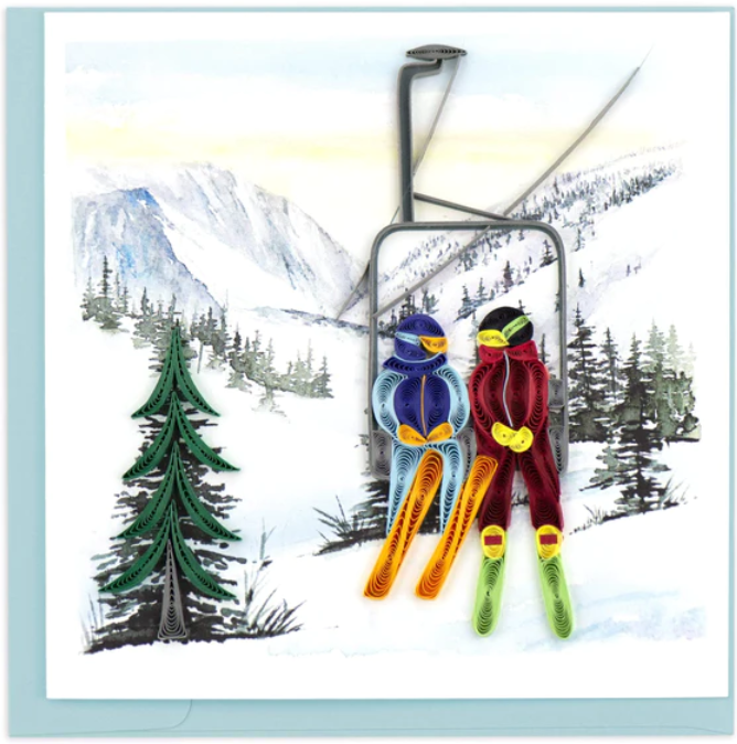 Quilled Ski Lift Greeting Card