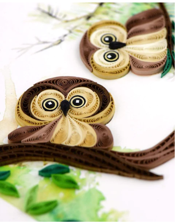 Quilled Owlets Greeting Card