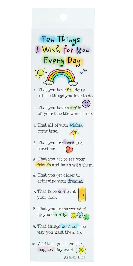 Blue Mountain Arts Bookmark - Ten Things I Wish For You