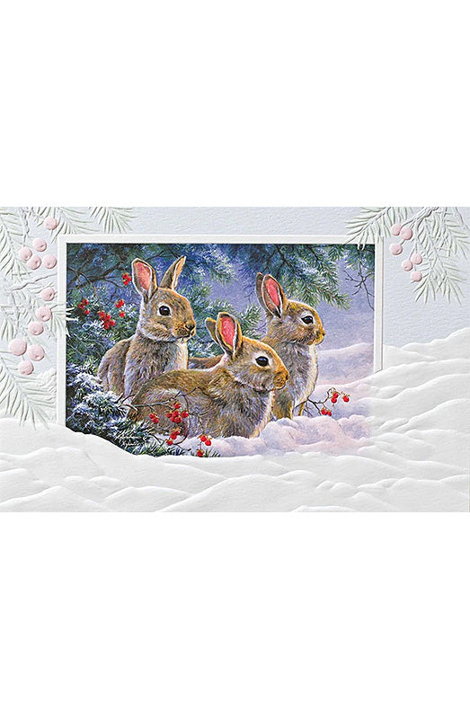 PP Christmas Card Bunny Hideout