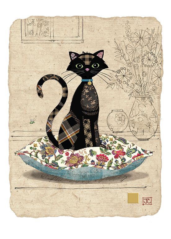 Bug Art Cat Cushion Card