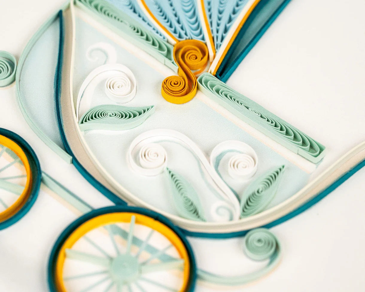 Quilled Baby Buggy Greeting Card