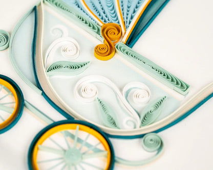 Quilled Baby Buggy Greeting Card