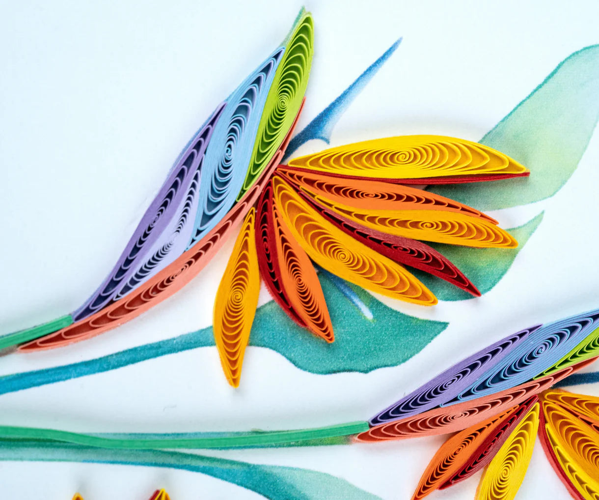 Quilled Bird of Paradise Greeting Card