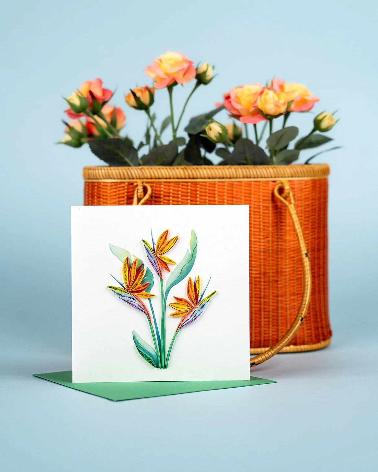 Quilled Bird of Paradise Greeting Card