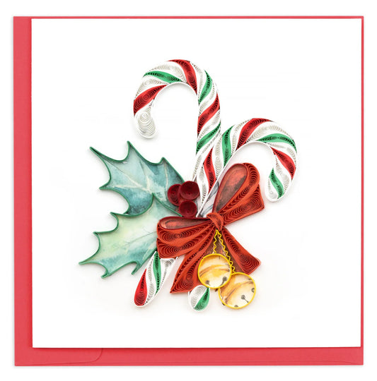 Quilled Candy Canes Christmas Card