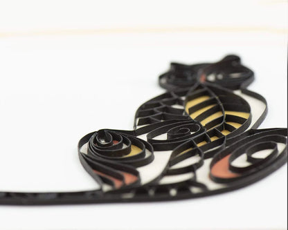 Quilled Cat Silhouette Greeting Card