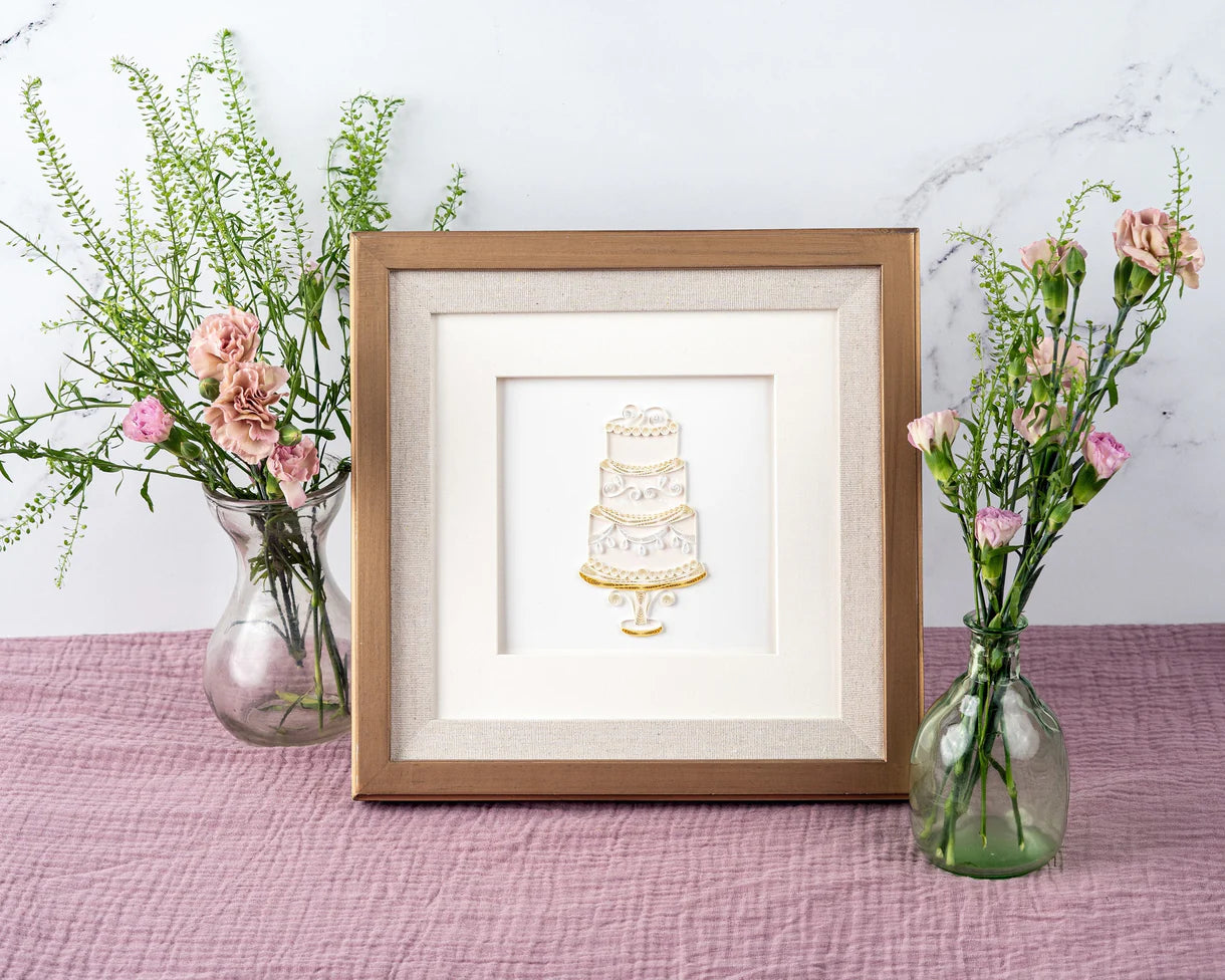 Quilled Elegant Wedding Cake Greeting Card