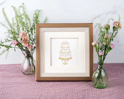 Quilled Elegant Wedding Cake Greeting Card