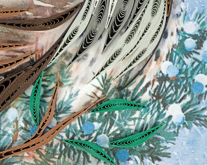 Quilled Great Horned Owl Greeting Card