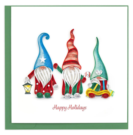 Quilled Holiday Gnomes Greeting Card