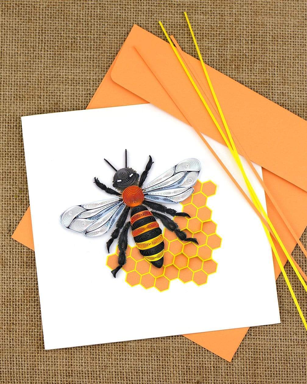 Quilled Honey Bee Greeting Card