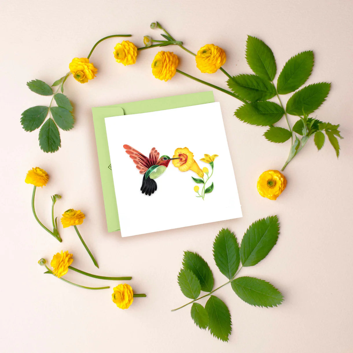 Quilled Hummingbird Greeting Card