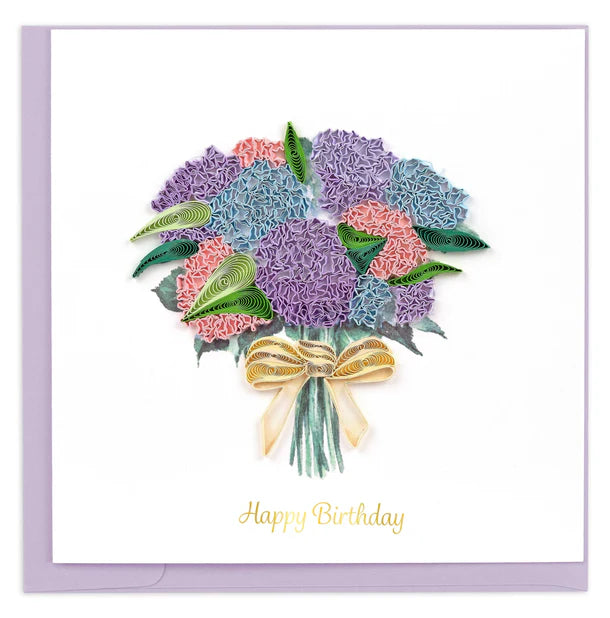 Quilled Hydrangea Bouquet Birthday Card