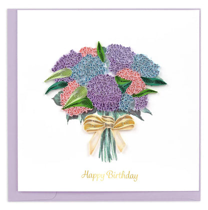 Quilled Hydrangea Bouquet Birthday Card