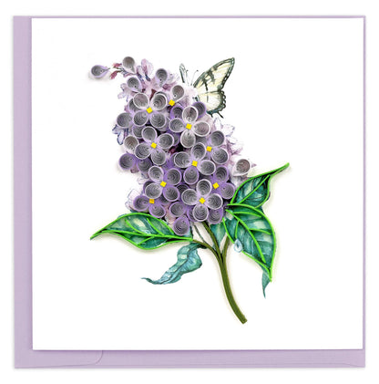 Quilled Lilac Flowers Greeting Card