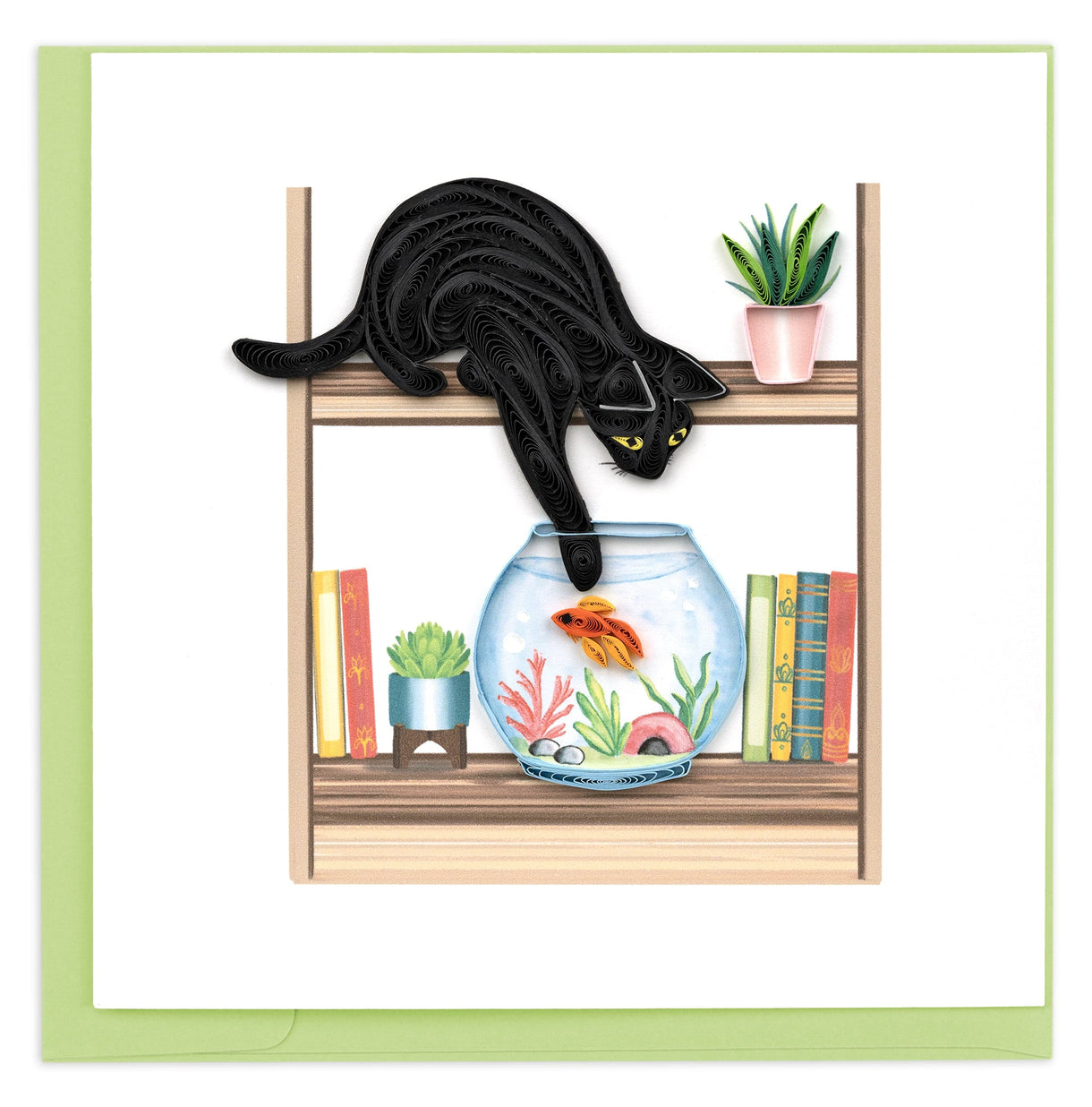 Quilled Mischievous Cat Greeting Card