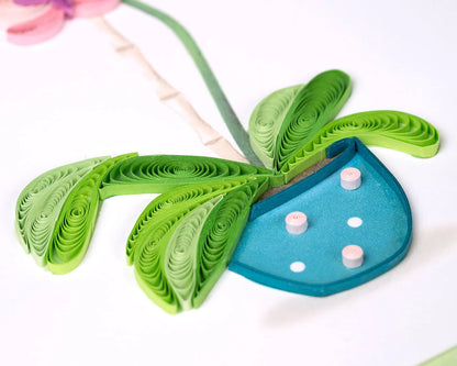 Quilled Potted Orchid Thank You Card