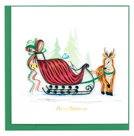 Quilled Sleigh Ride Christmas Card