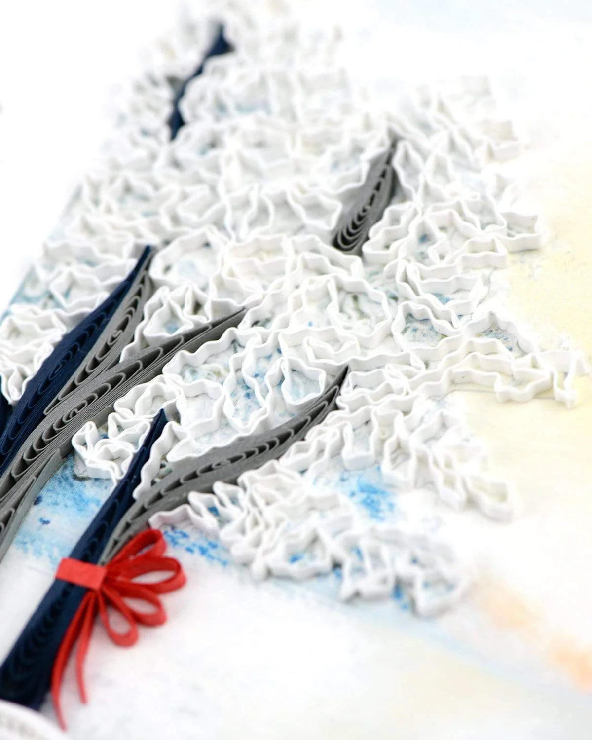 Quilled Snow Covered Trees Greeting Card
