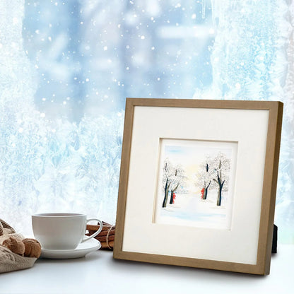 Quilled Snow Covered Trees Greeting Card