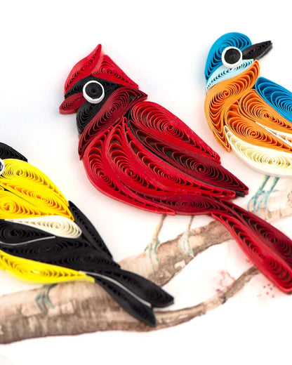 Quilled Songbirds Greeting Card