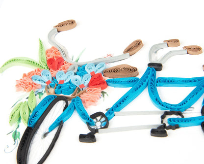 Quilled Tandem Bicycle Anniversary Card