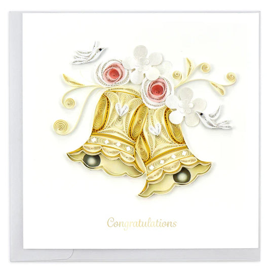 Quilled Wedding Bells Greeting Card